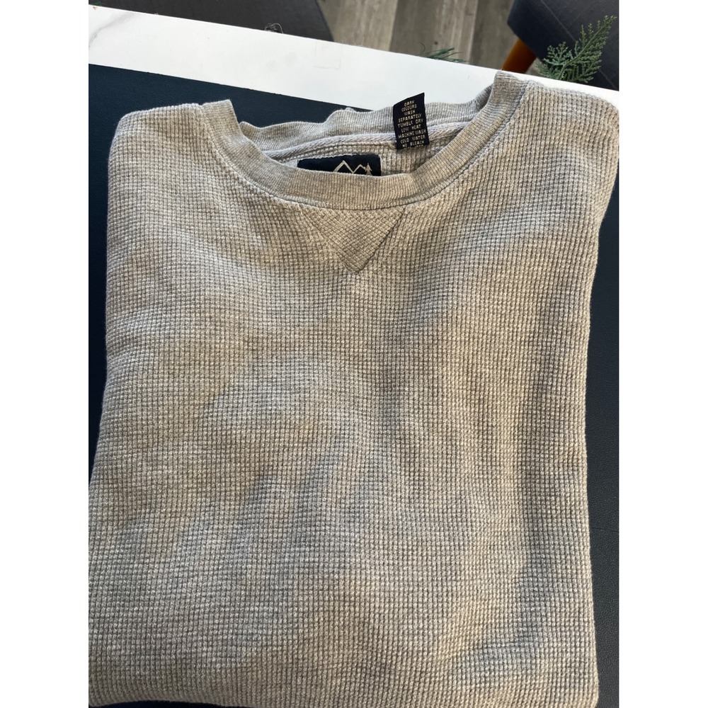 VTG Pluma Outdoors Mens Long Sleeve Thermal Shirt Size L Gray Cotton‎ Blend